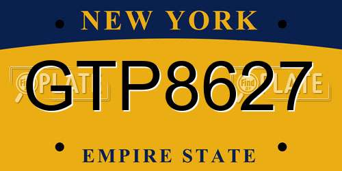 GTP8627 New York License Plate