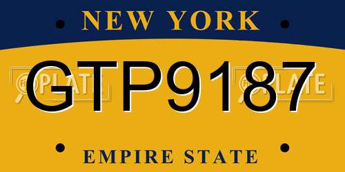GTP9187 New York License Plate