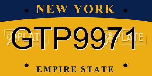 GTP9971 New York License Plate