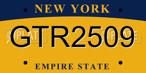 GTR2509 New York License Plate