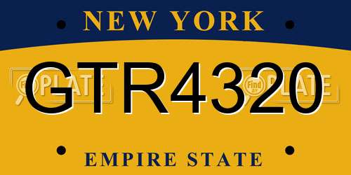 GTR4320 New York License Plate