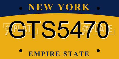 GTS5470 New York License Plate