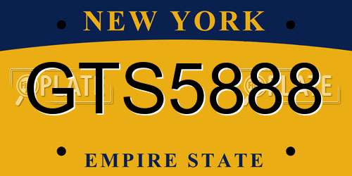GTS5888 New York License Plate