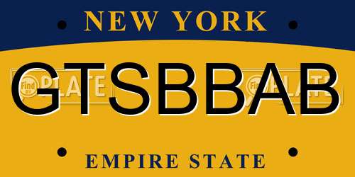 GTSBBAB New York License Plate