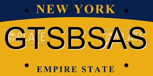 GTSBSAS New York License Plate