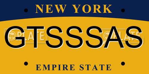 GTSSSAS New York License Plate