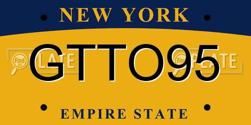 GTTO95 New York License Plate