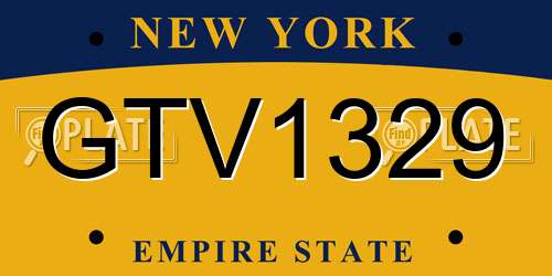 GTV1329 New York License Plate