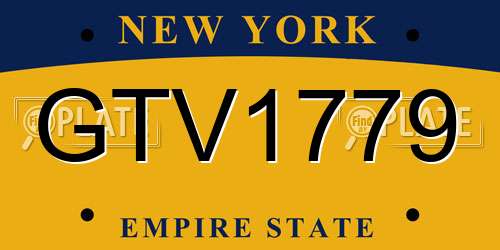 GTV1779 New York License Plate