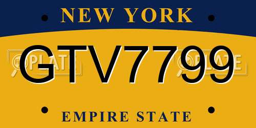 GTV7799 New York License Plate