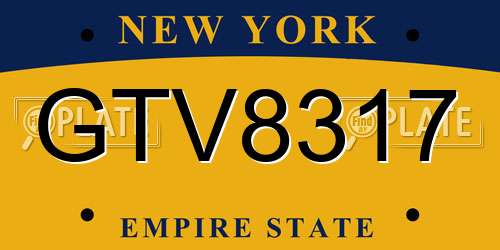 GTV8317 New York License Plate