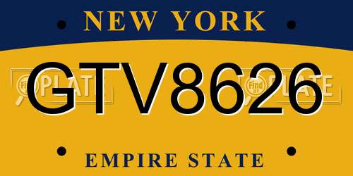 GTV8626 New York License Plate