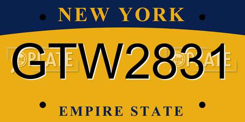 GTW2831 New York License Plate