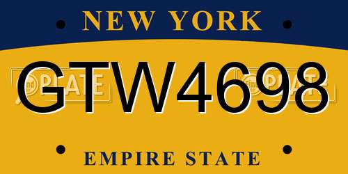 GTW4698 New York License Plate