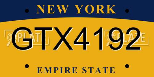 GTX4192 New York License Plate