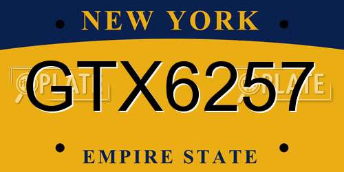 GTX6257 New York License Plate