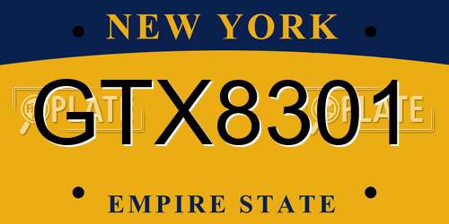 GTX8301 New York License Plate