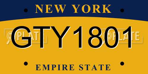 GTY1801 New York License Plate