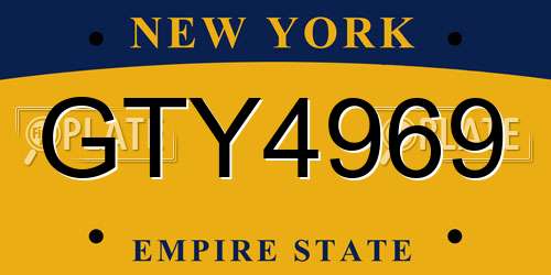 GTY4969 New York License Plate