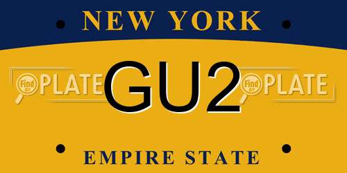 GU2 New York License Plate