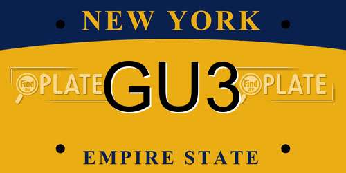 GU3 New York License Plate