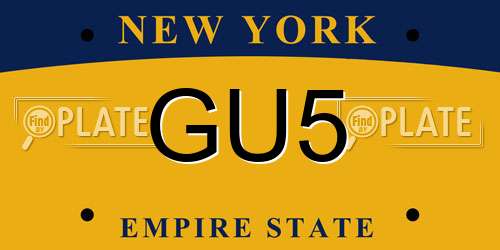 GU5 New York License Plate