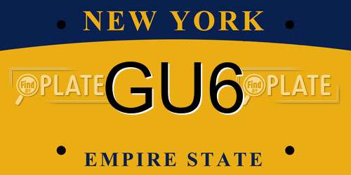 GU6 New York License Plate