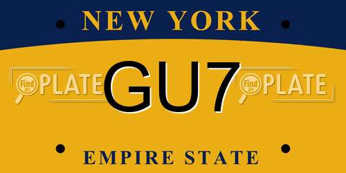 GU7 New York License Plate