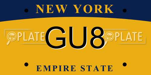 GU8 New York License Plate