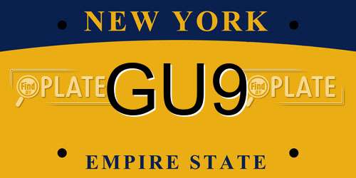 GU9 New York License Plate