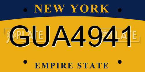 GUA4941 New York License Plate