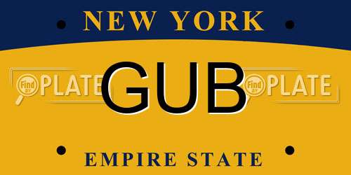 GUB New York License Plate