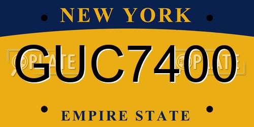 GUC7400 New York License Plate