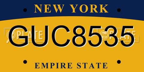 GUC8535 New York License Plate