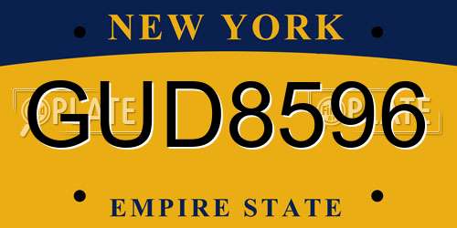 GUD8596 New York License Plate