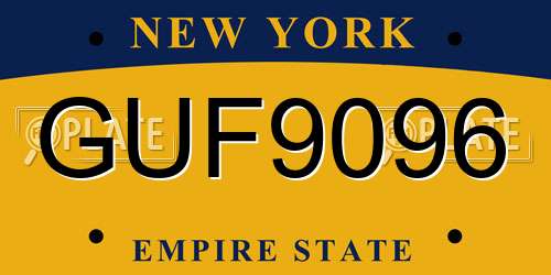 GUF9096 New York License Plate