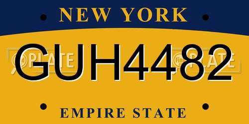 GUH4482 New York License Plate
