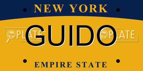 GUIDO New York License Plate