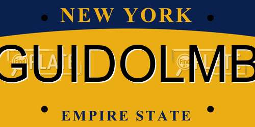 GUIDOLMB New York License Plate