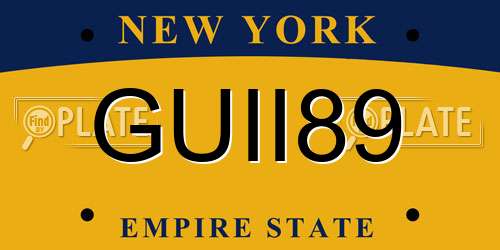 GUII89 New York License Plate