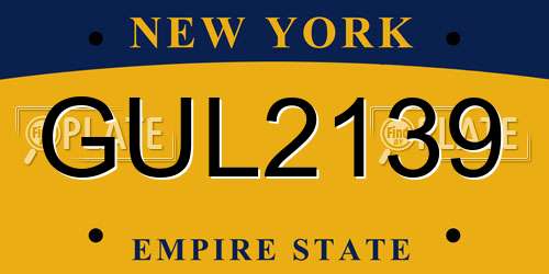 GUL2139 New York License Plate