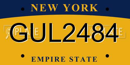 GUL2484 New York License Plate