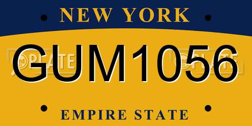 GUM1056 New York License Plate