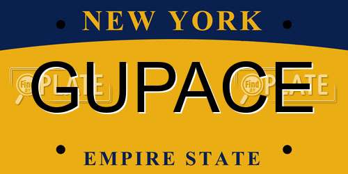 GUPACE New York License Plate