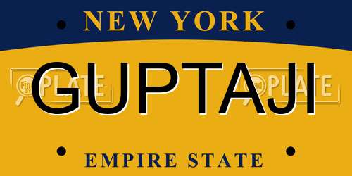 GUPTAJI New York License Plate