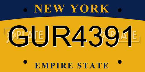 GUR4391 New York License Plate