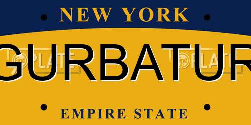 GURBATUR New York License Plate