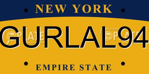 GURLAL94 New York License Plate