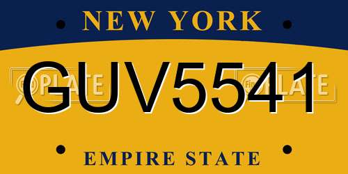 GUV5541 New York License Plate