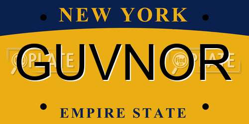 GUVNOR New York License Plate